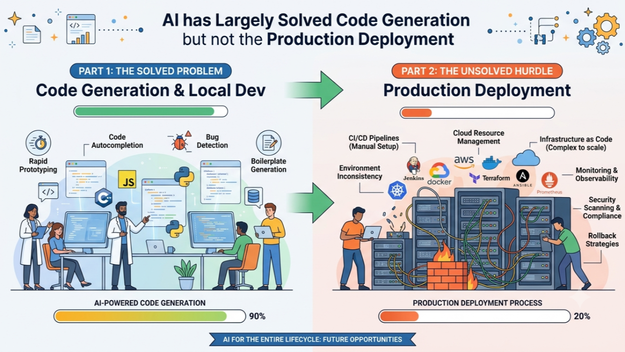 AI has Largely Solved Code Generation but not the Production Deployment